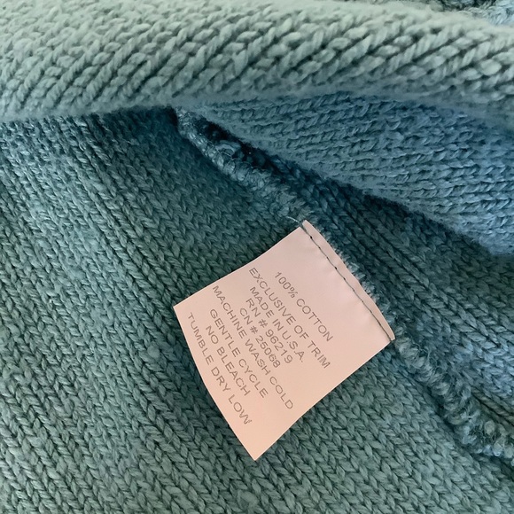 Willow Sweater XL Raglan Cardigan Big Button 100% Cotton Knit Vintage USA Made - Picture 11 of 12